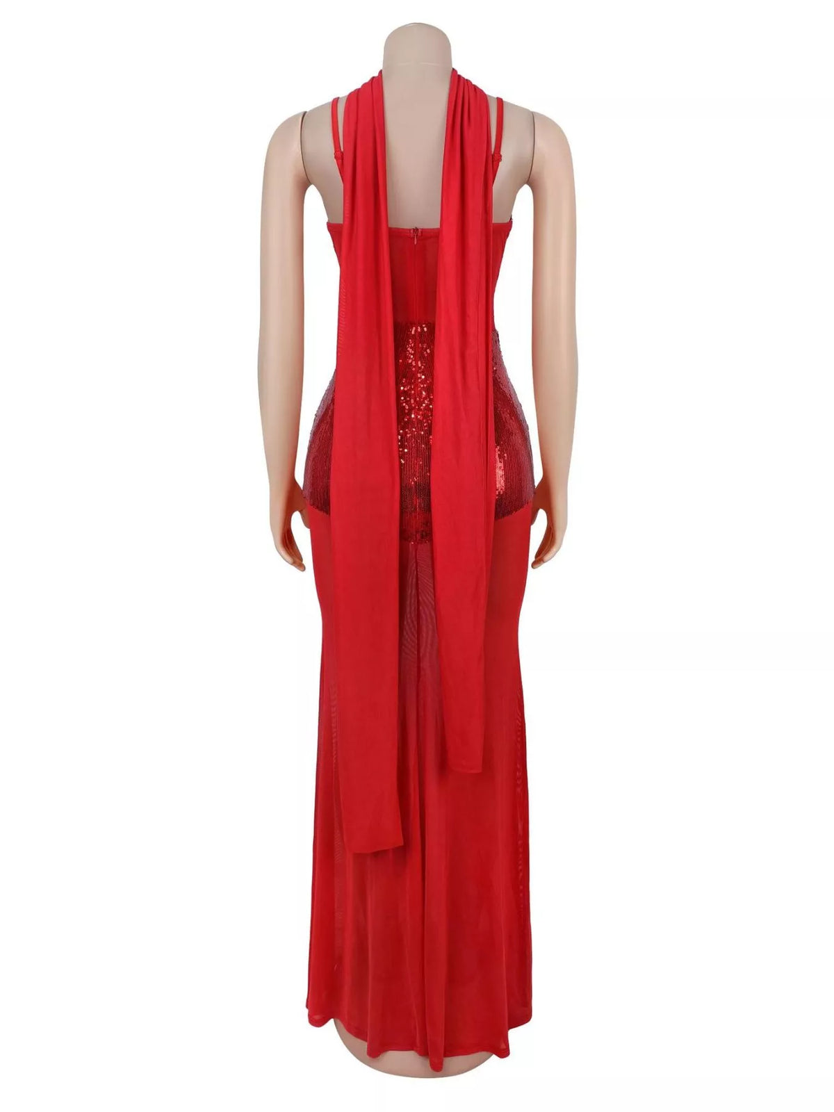 Sequin Mesh Maxi Dress