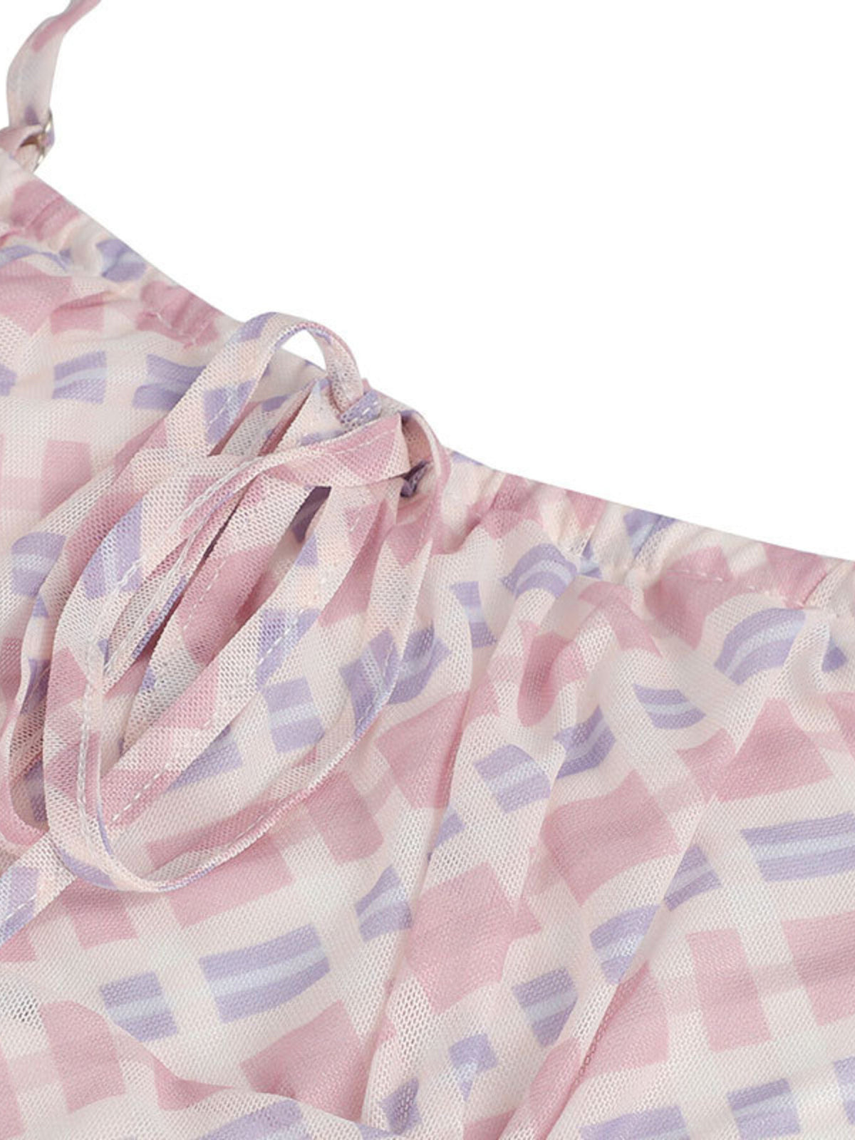 Plaid Spaghetti Strap Maxi Dress in Pink