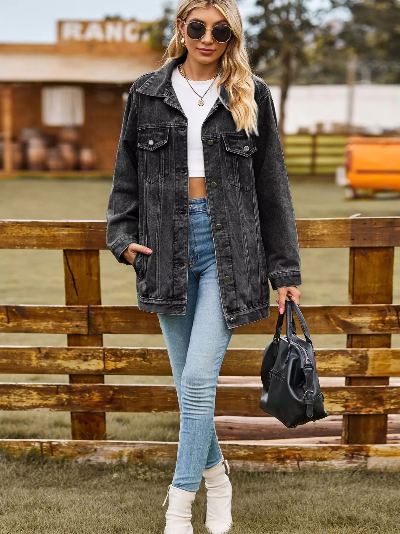 Oversized Washed Denim Jacket by Moni Wear
