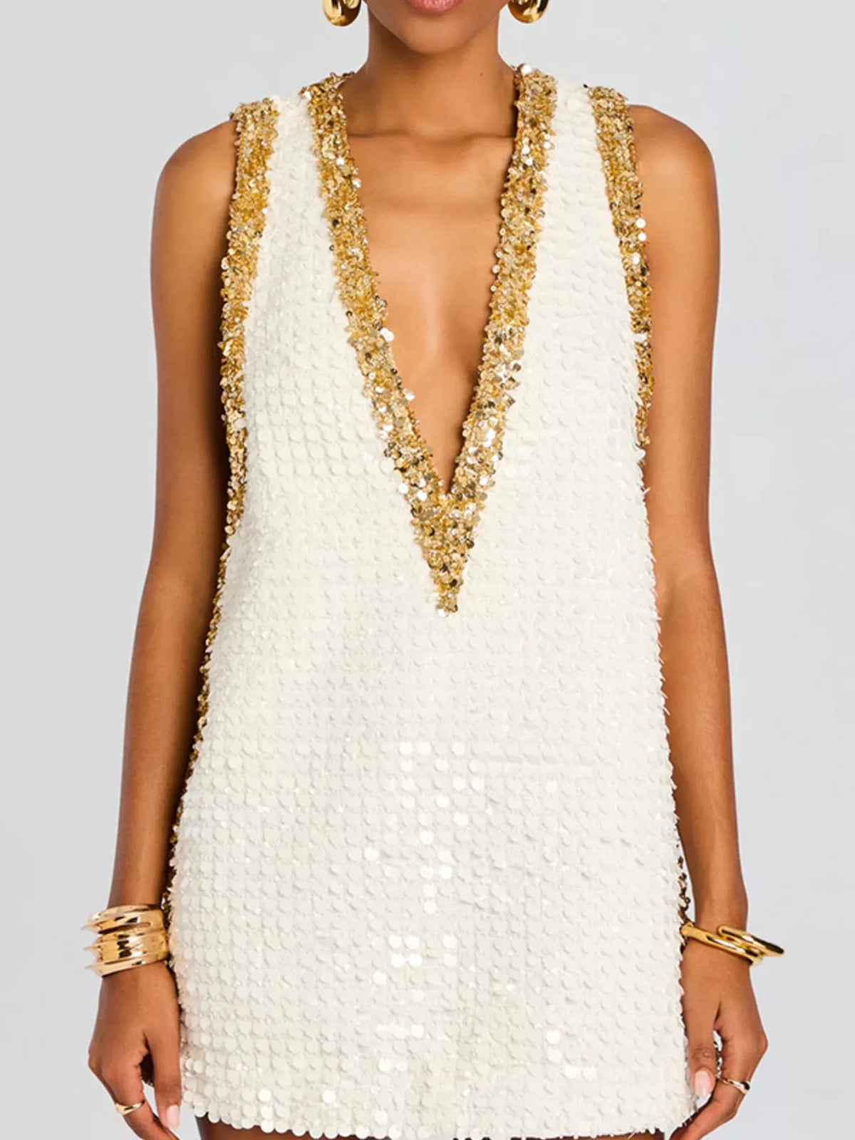 All-Over Sequin Sleeveless Mini Dress