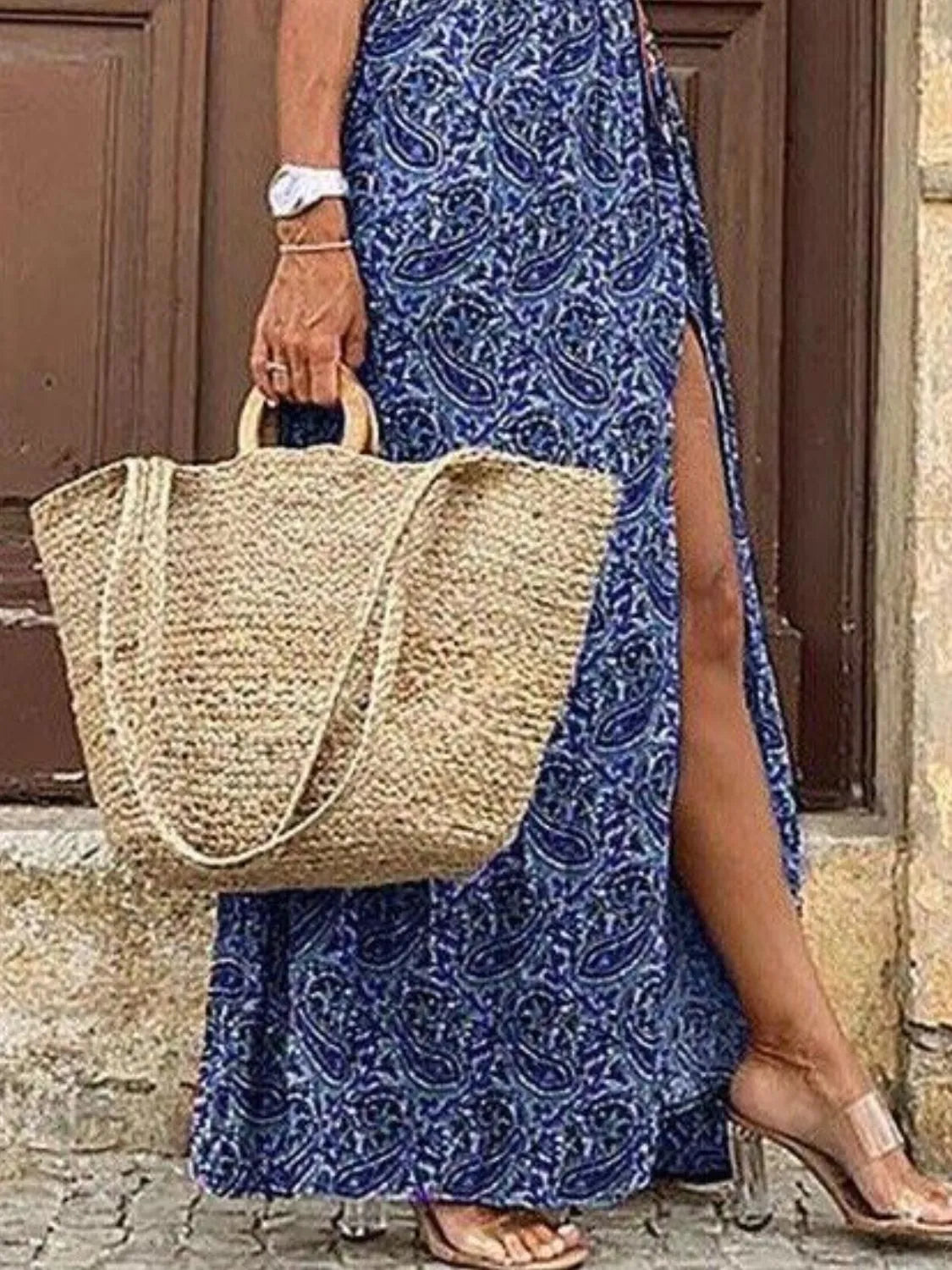Belted V-Neck Maxi Dress with Pockets