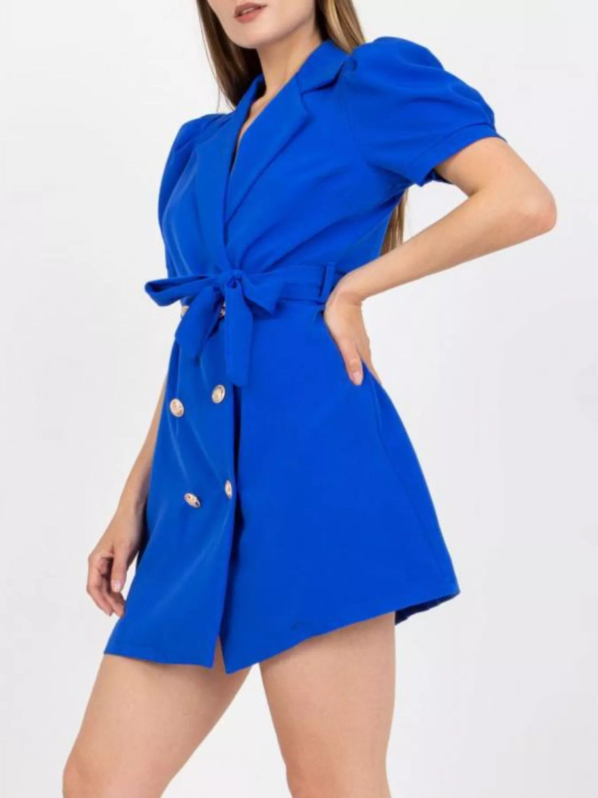 Blazer-Style Tie-Waist Mini Dress