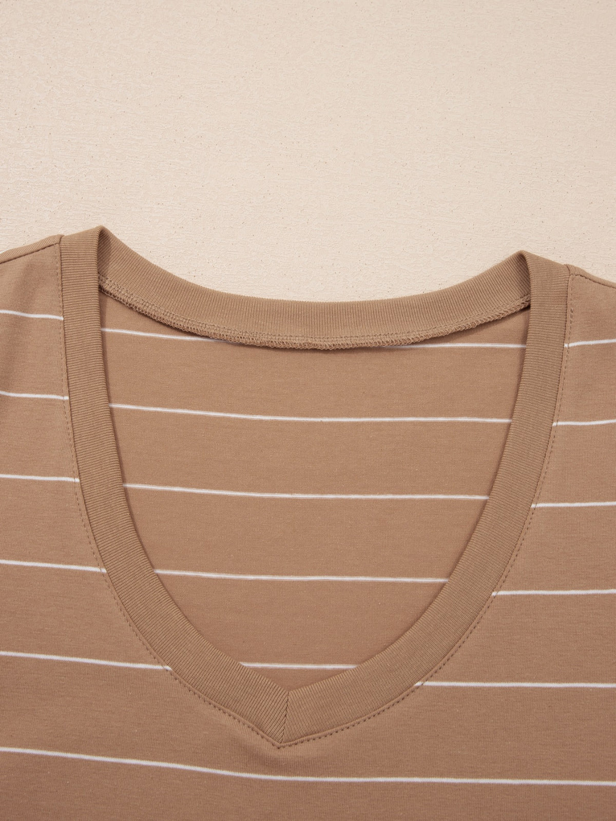 Striped Short-Sleeve T-Shirt Maxi Dress in Mocha