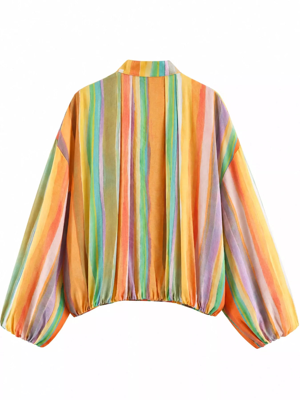 Vibrant Striped Zip-Up Jacket
