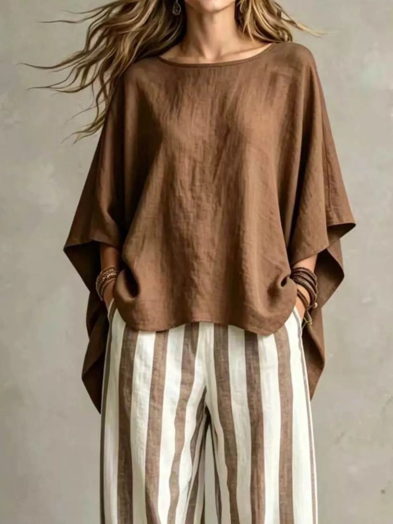 Solid Pocketed Top and Pants Set