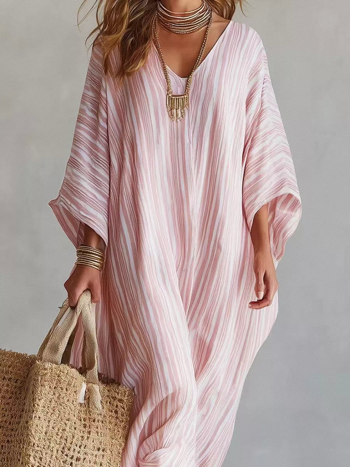 Oversized Striped Maxi Dress