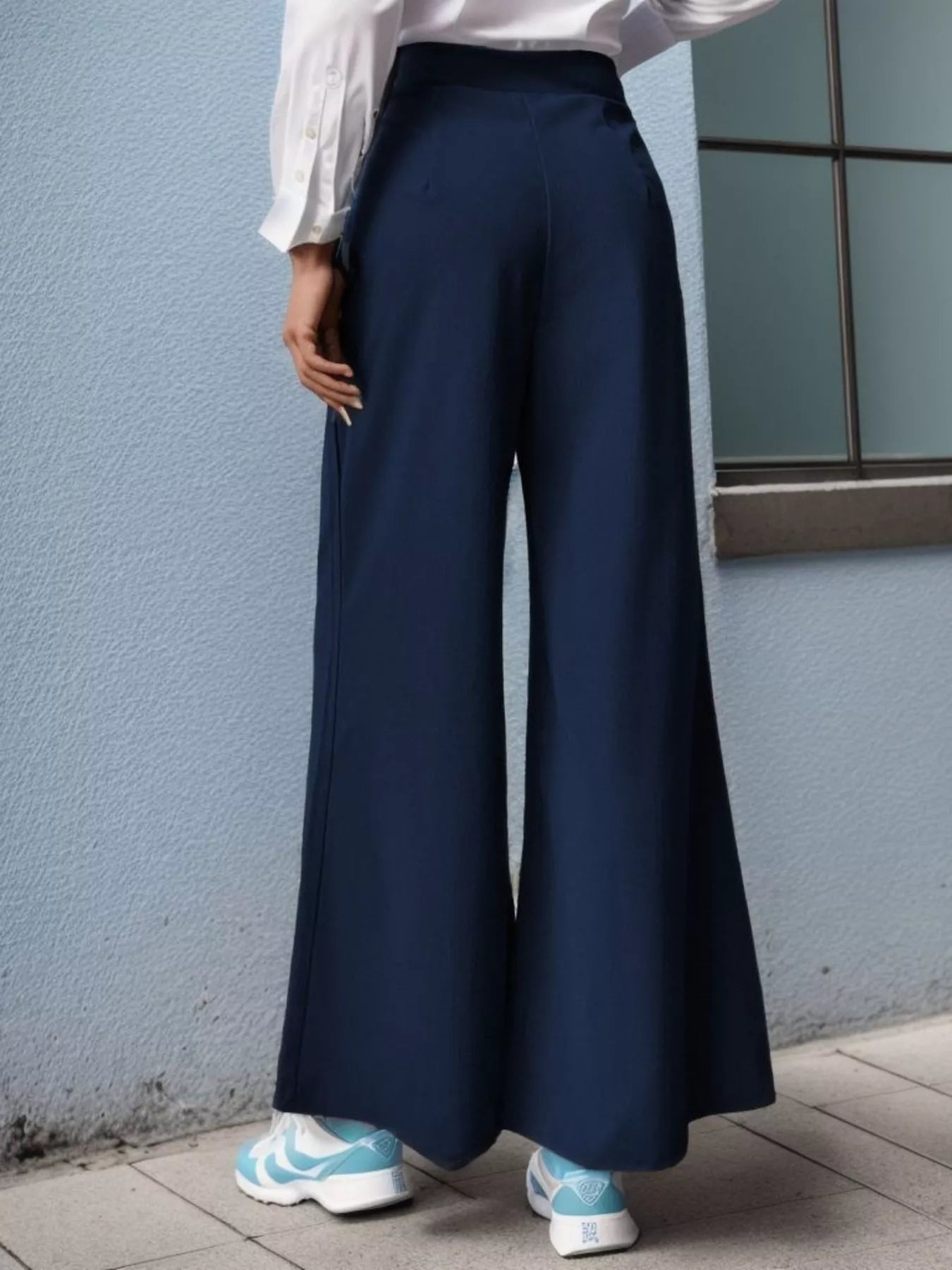 Tie-Front Wide-Leg Pants