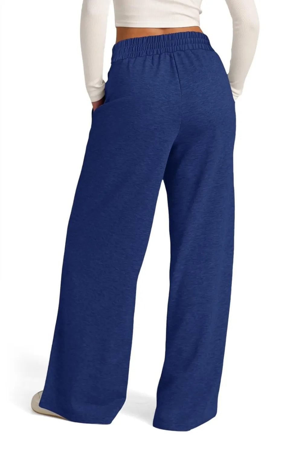 Drawstring Wide Leg Pants with Pockets