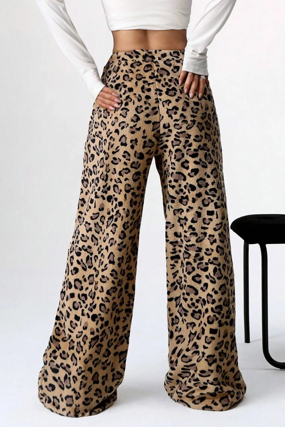 Wide Leg Pants in Leopard Print