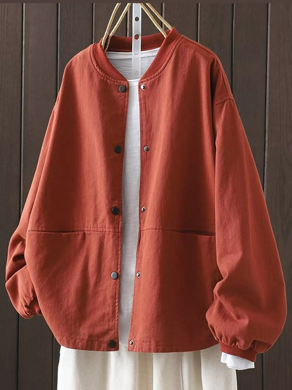 Snap-Front Dropped Shoulder Jacket