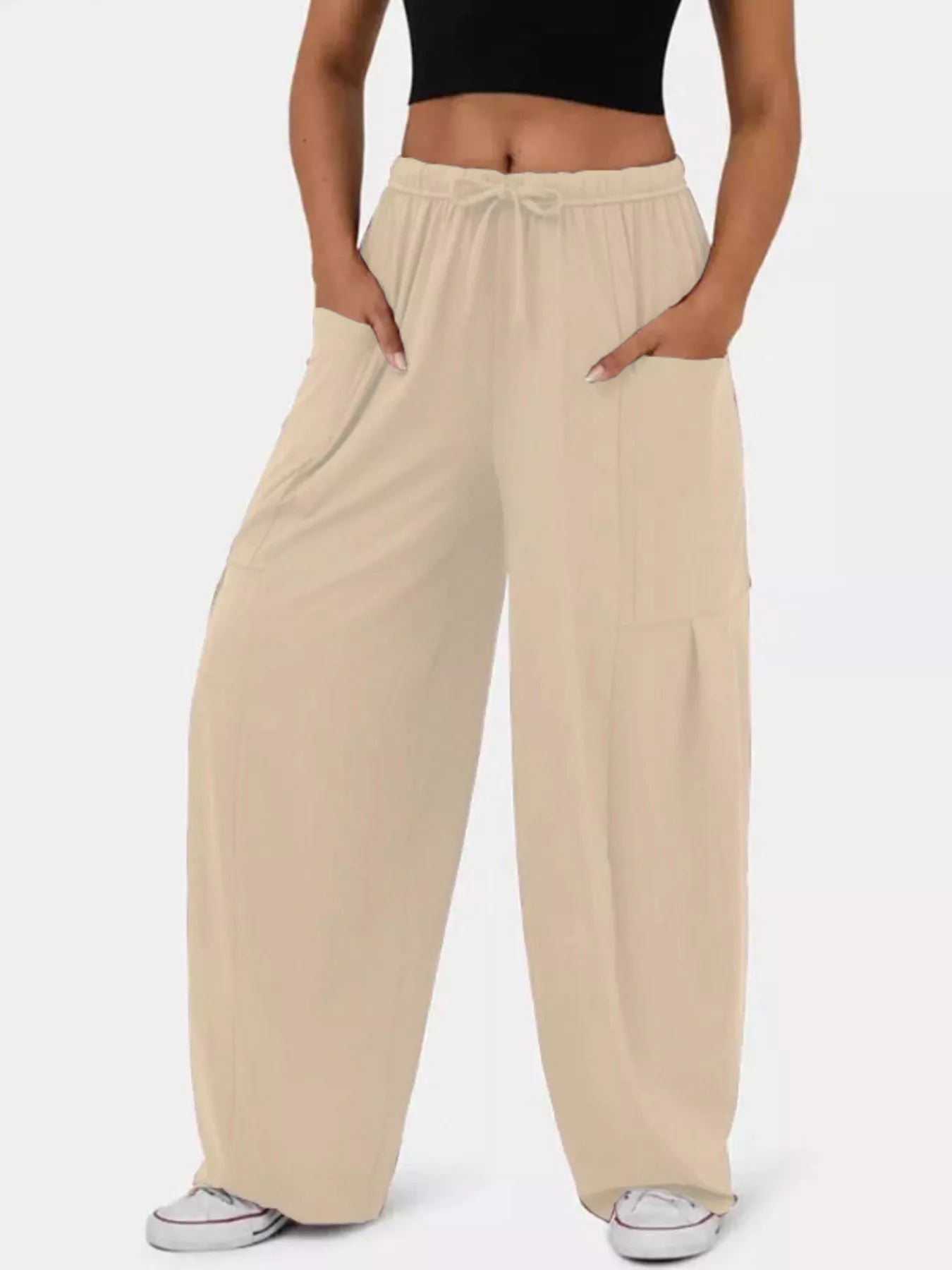 Drawstring Wide-Leg Pants