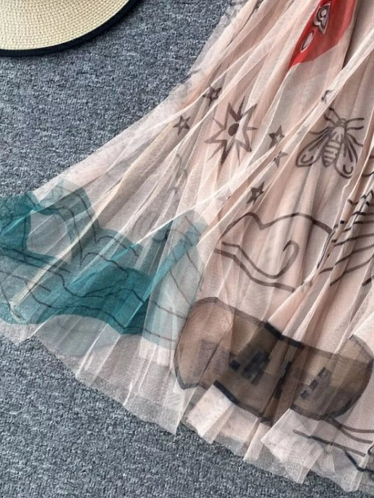 Layered Printed Tulle Skirt