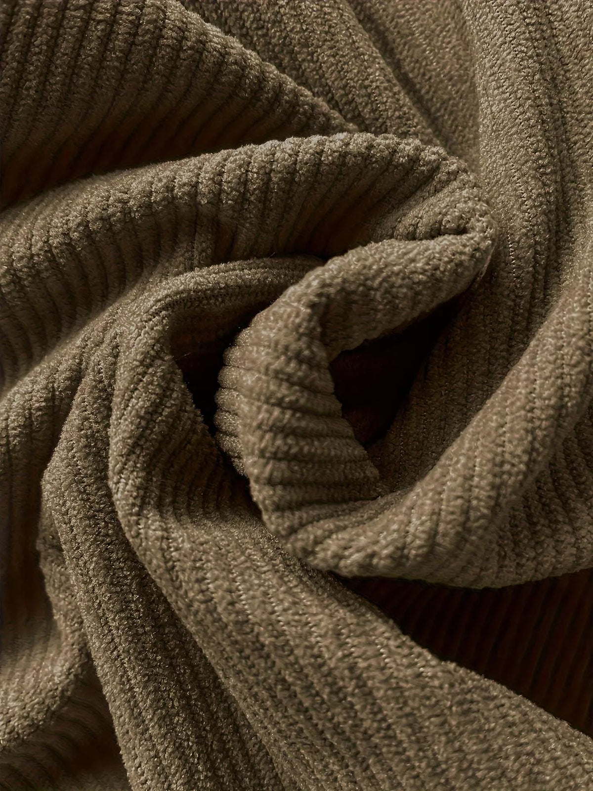 Textured Corduroy Straight-Leg Pants in Khaki