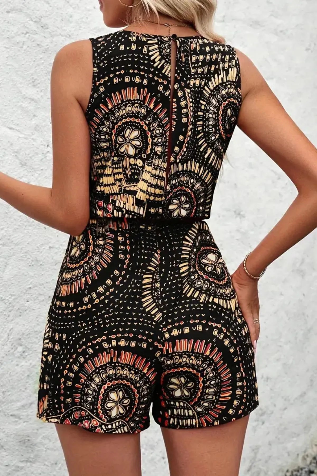 Boho Floral Sleeveless Summer Romper