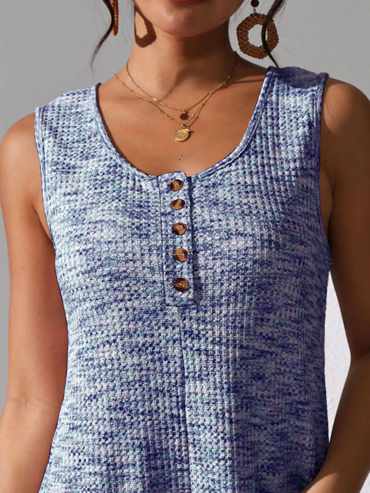 Button Front Romper with Pockets