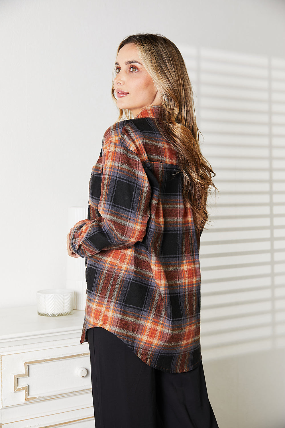 Plaid Dropped-Shoulder Shirt