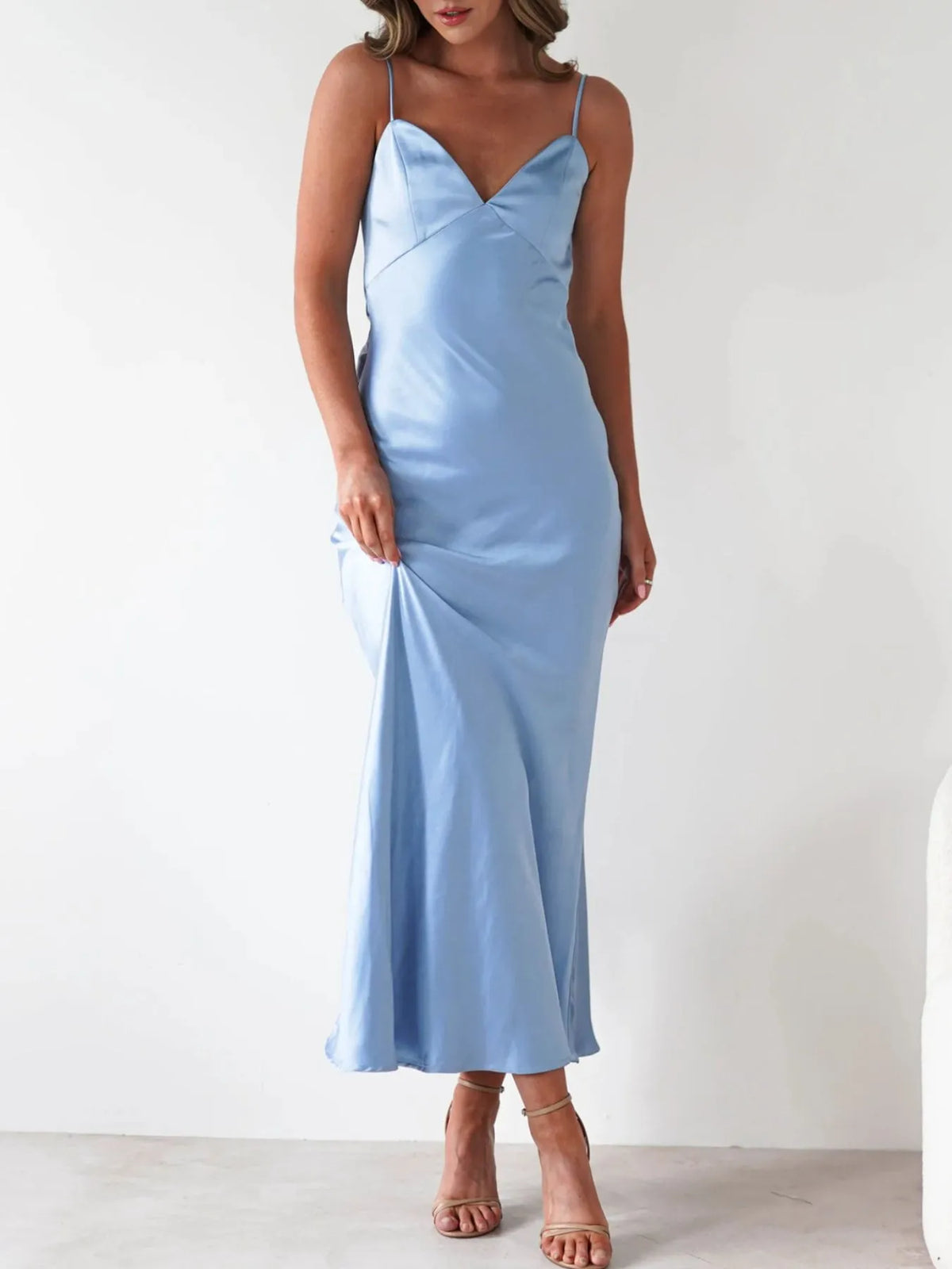 Backless Satin Cami Dress