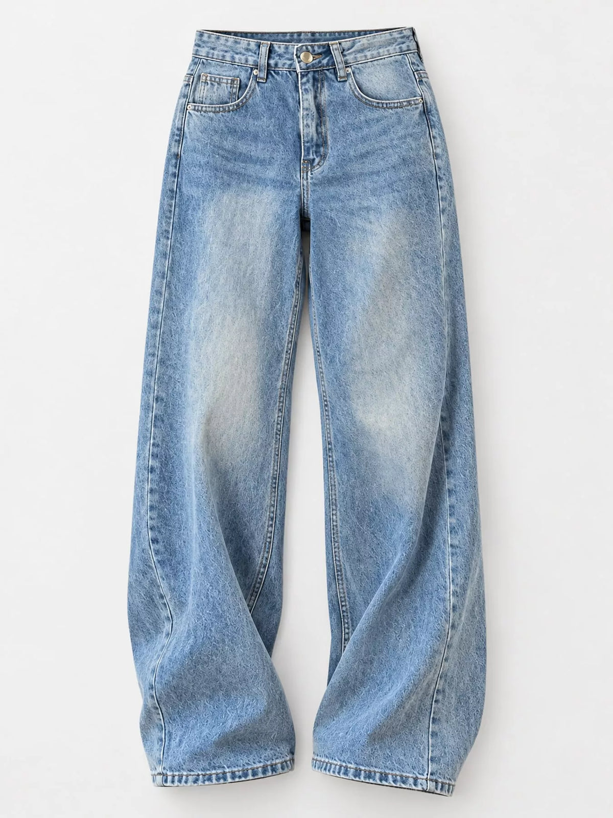 Wide-Leg Vintage Wash Jeans