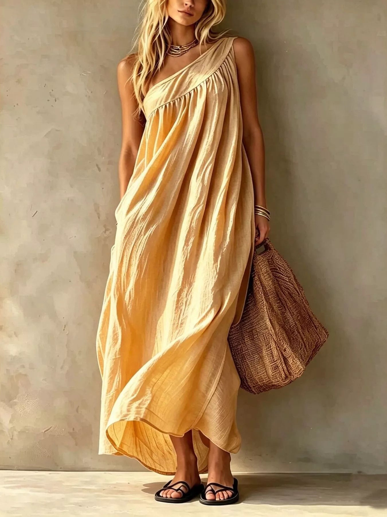 One-Shoulder Maxi Dress