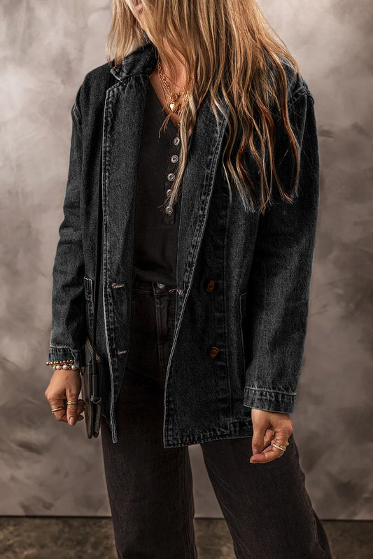 Long Sleeve Patch Pocket Denim Jacket