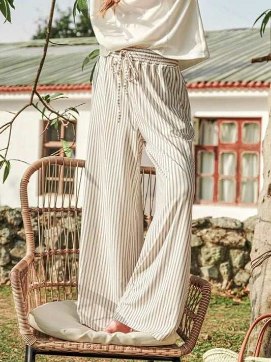 Striped Wide-Leg Pants
