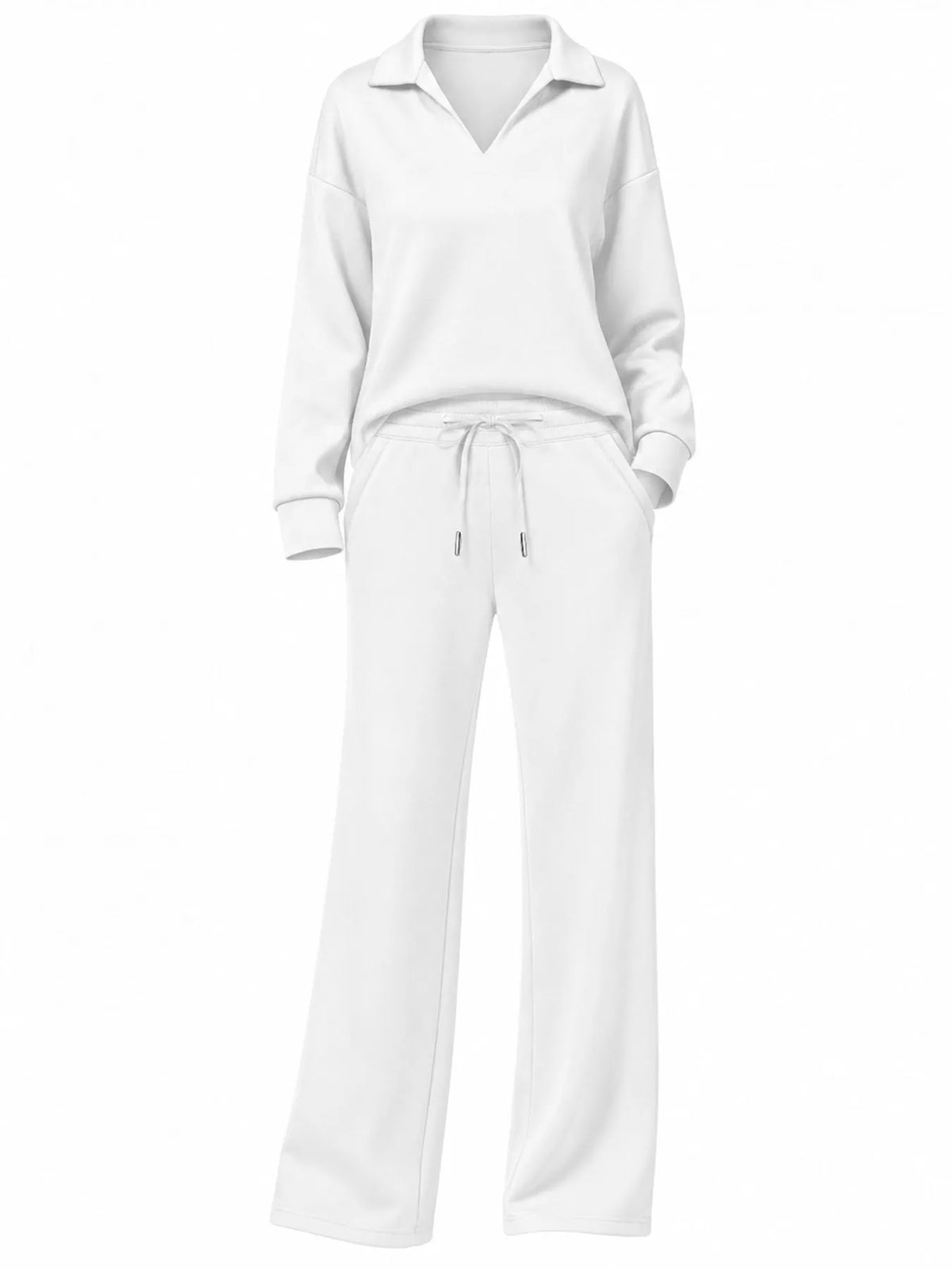 Dropped Shoulder Top and Drawstring Pant Set