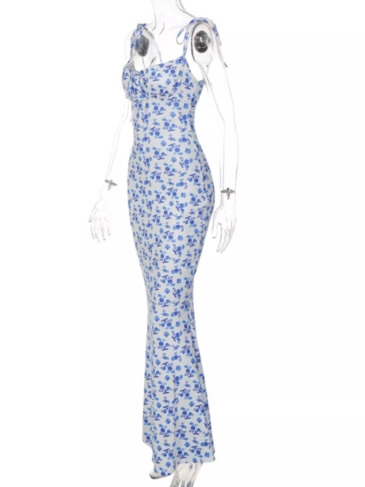 Floral Tie-Strap Bodycon Maxi Dress by Calliope