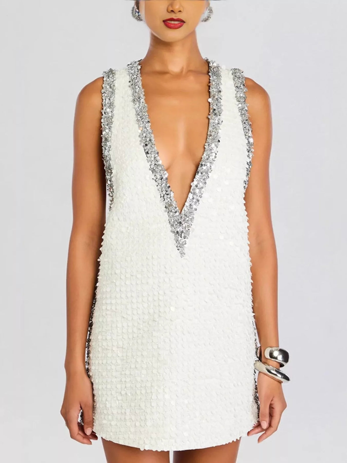 All-Over Sequin Sleeveless Mini Dress
