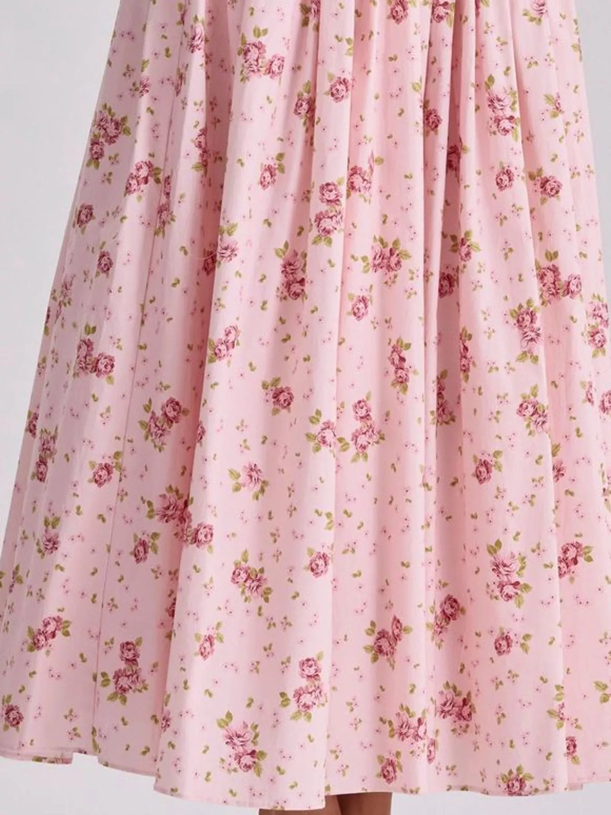 Floral Spaghetti Strap Midi Dress in White