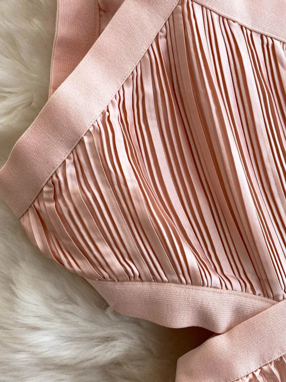 Halter Neck Pleated Maxi Dress in Watermelon Pink