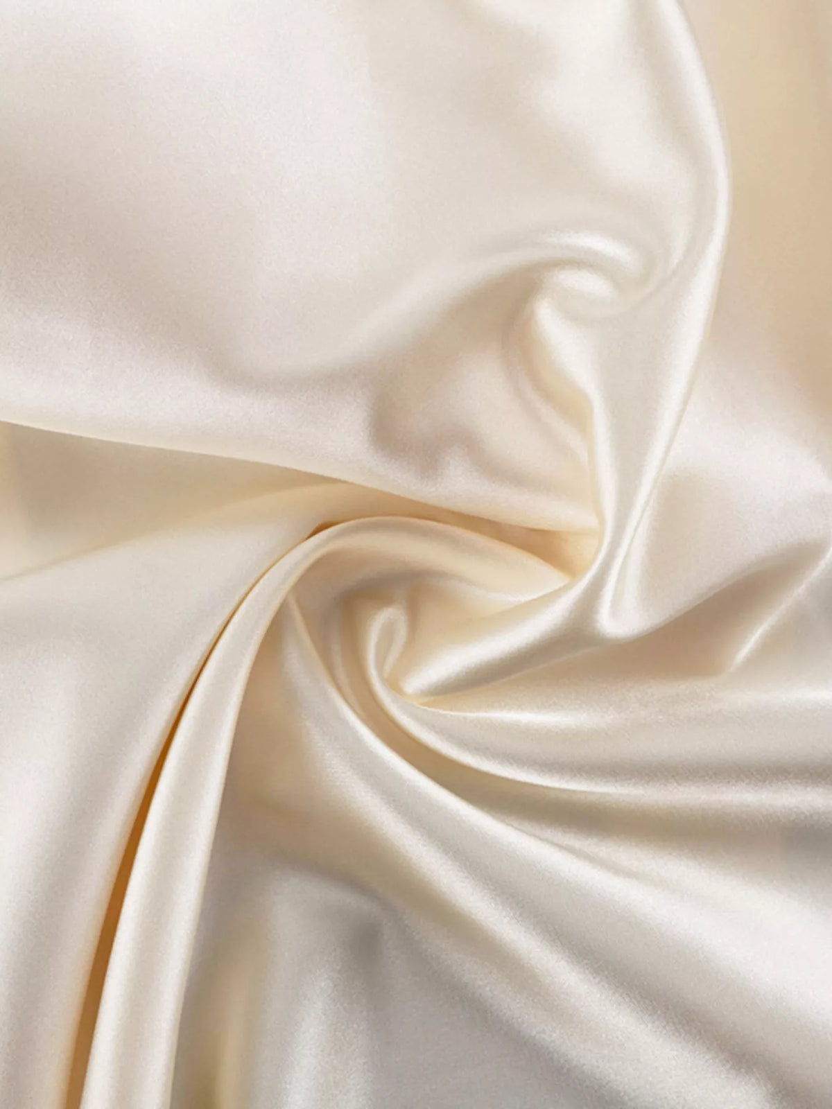 Satin Tie Shoulder Deep V-Neck Dress in Beige