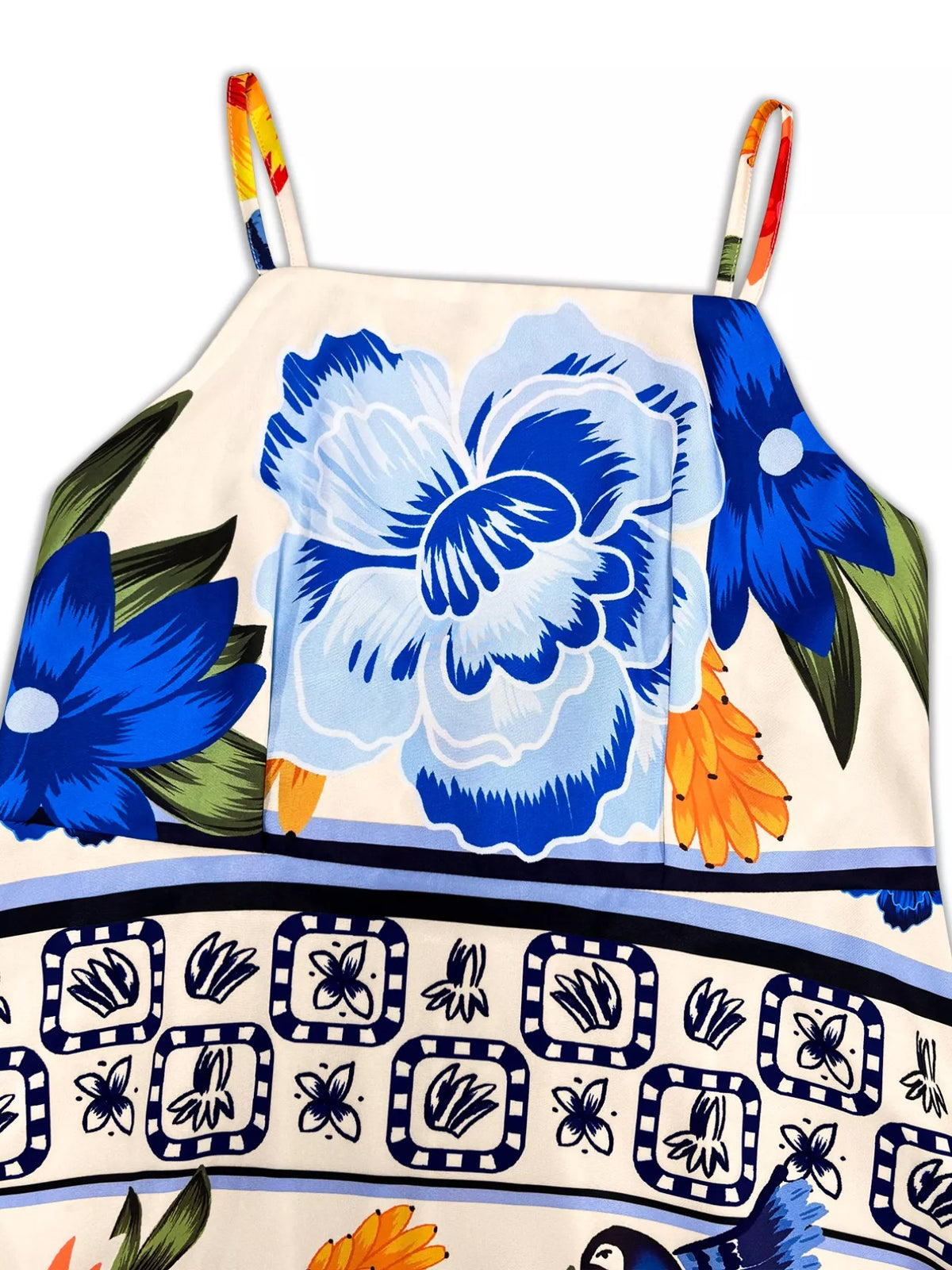 Plus Size Floral Print Maxi Dress in Royal Blue