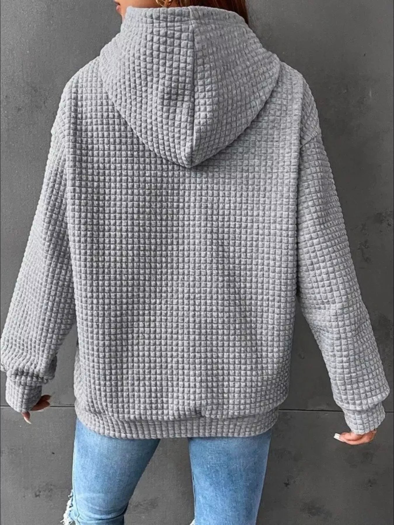 Textured Kangaroo Pocket Hoodie