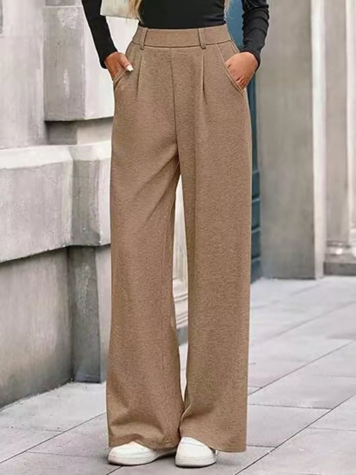 Slightly Stretchy Wide Leg Pants