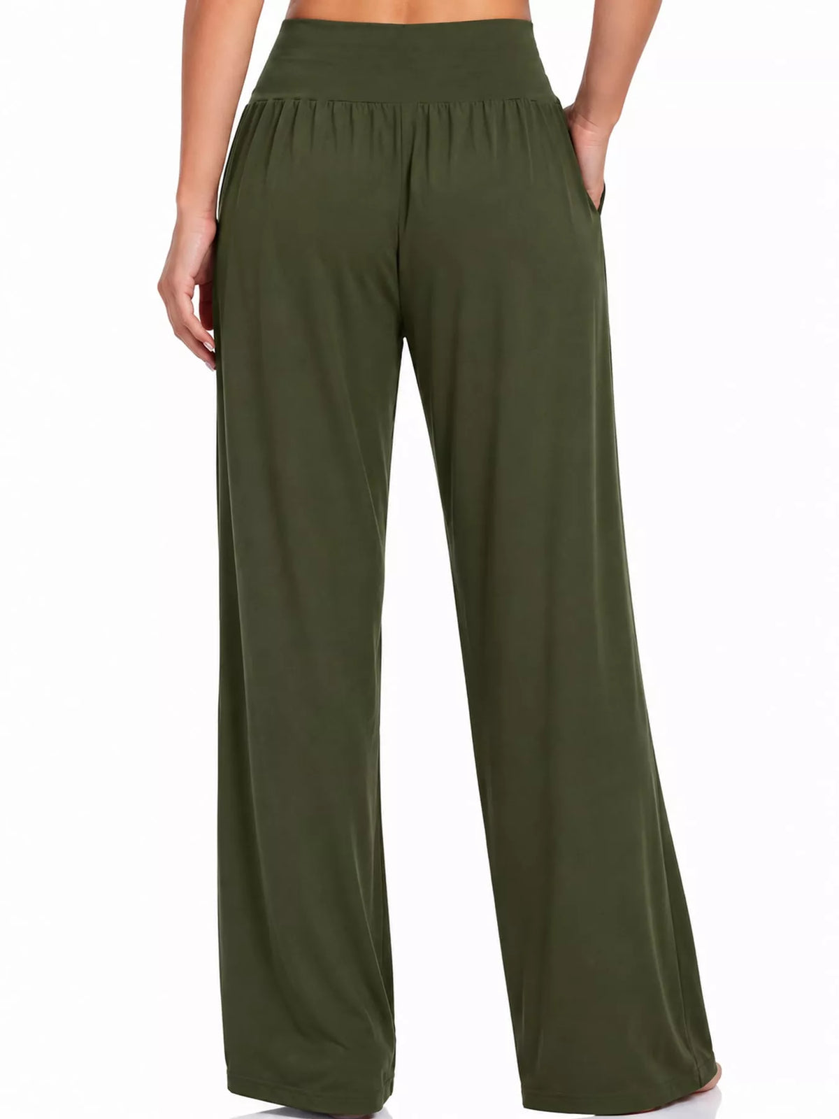 High-Rise Wide-Leg Pants with Pockets