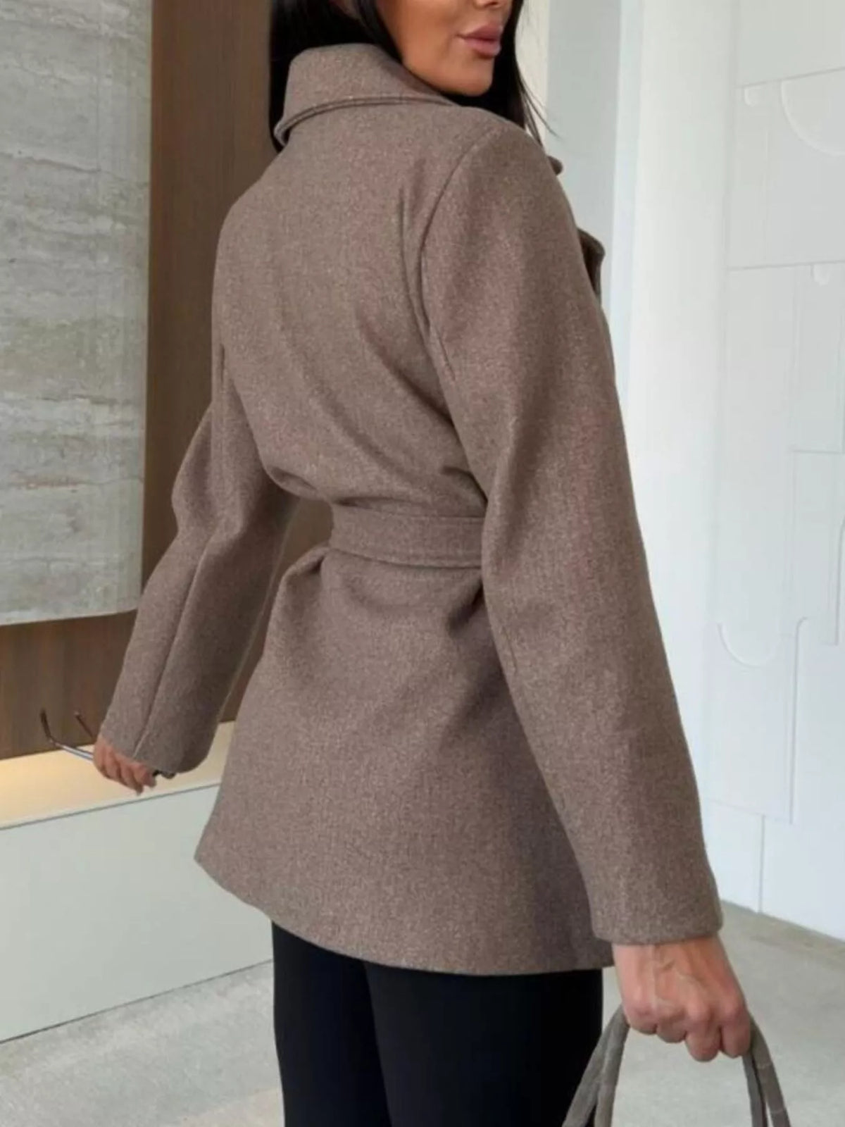 Double-Breasted Belted Coat