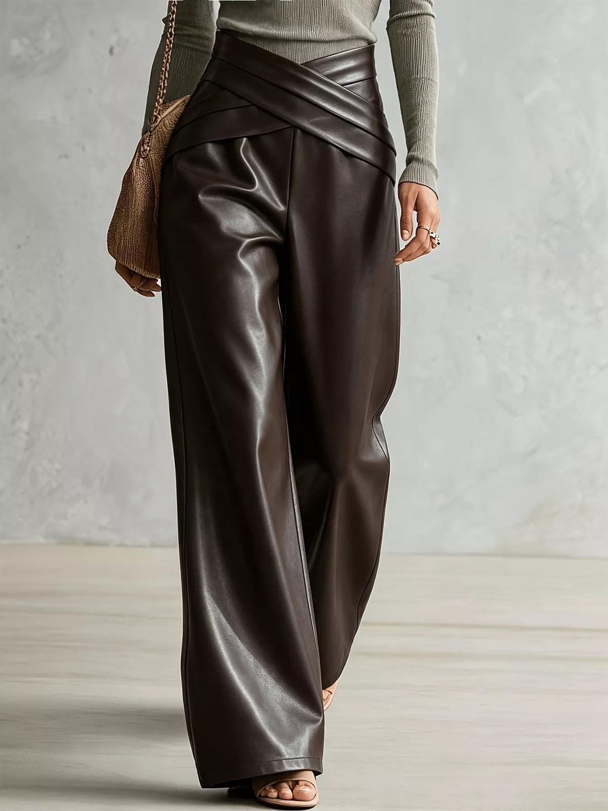 Criss-Cross Wide Leg Pants