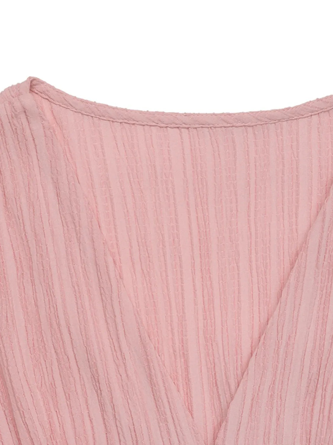 V-Neck Puff Sleeve Dress in Blush Pink