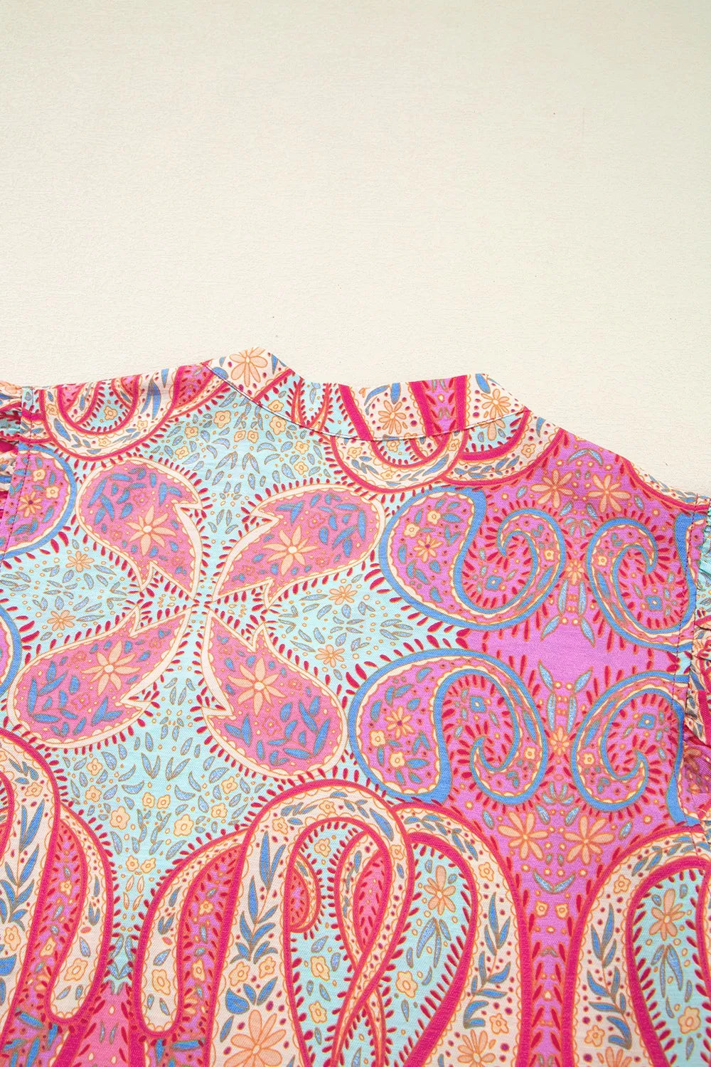 Tribal Paisley Print Midi Dress in Dusty Pink