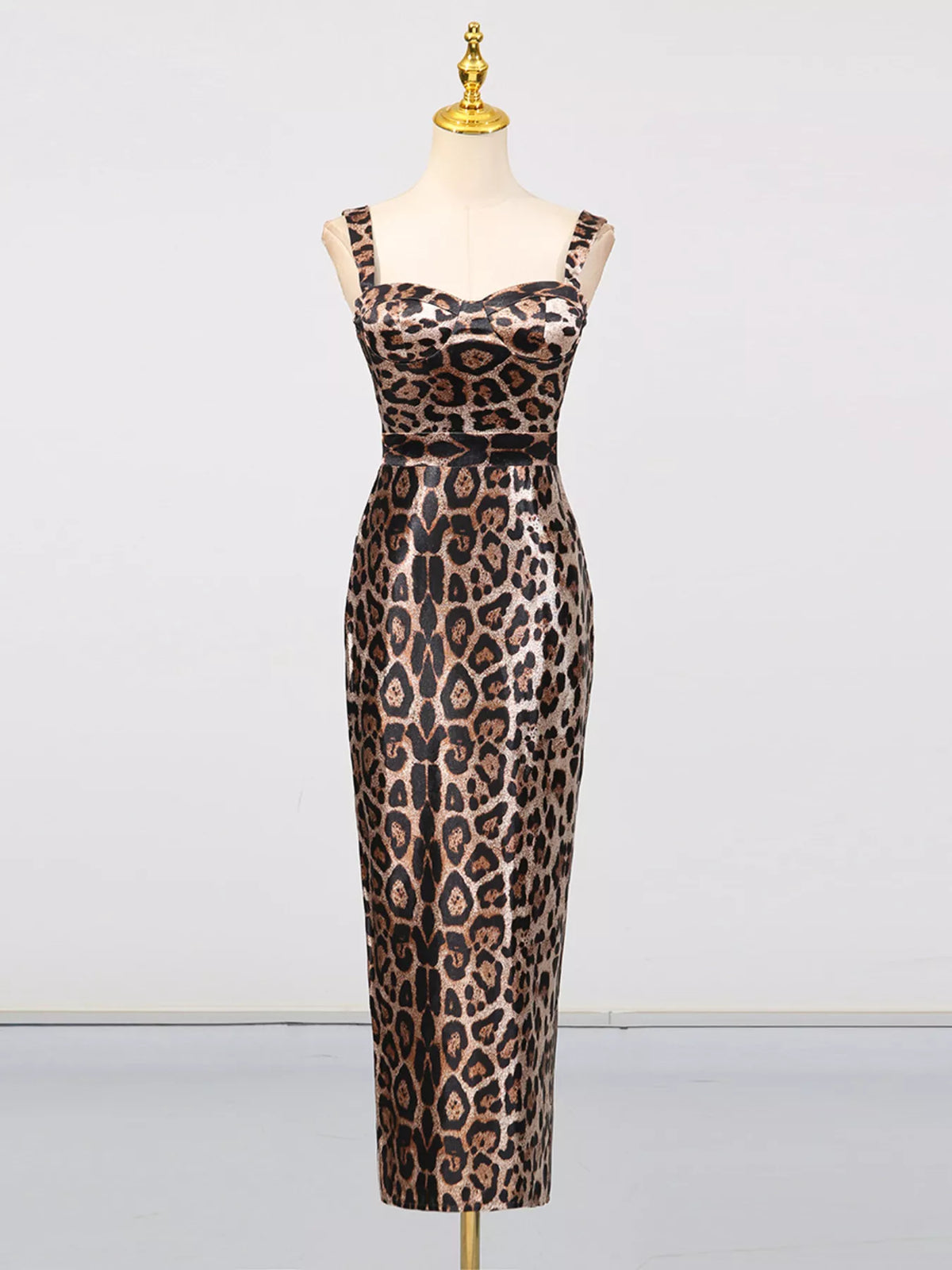 Leopard Print Bodycon Midi Dress