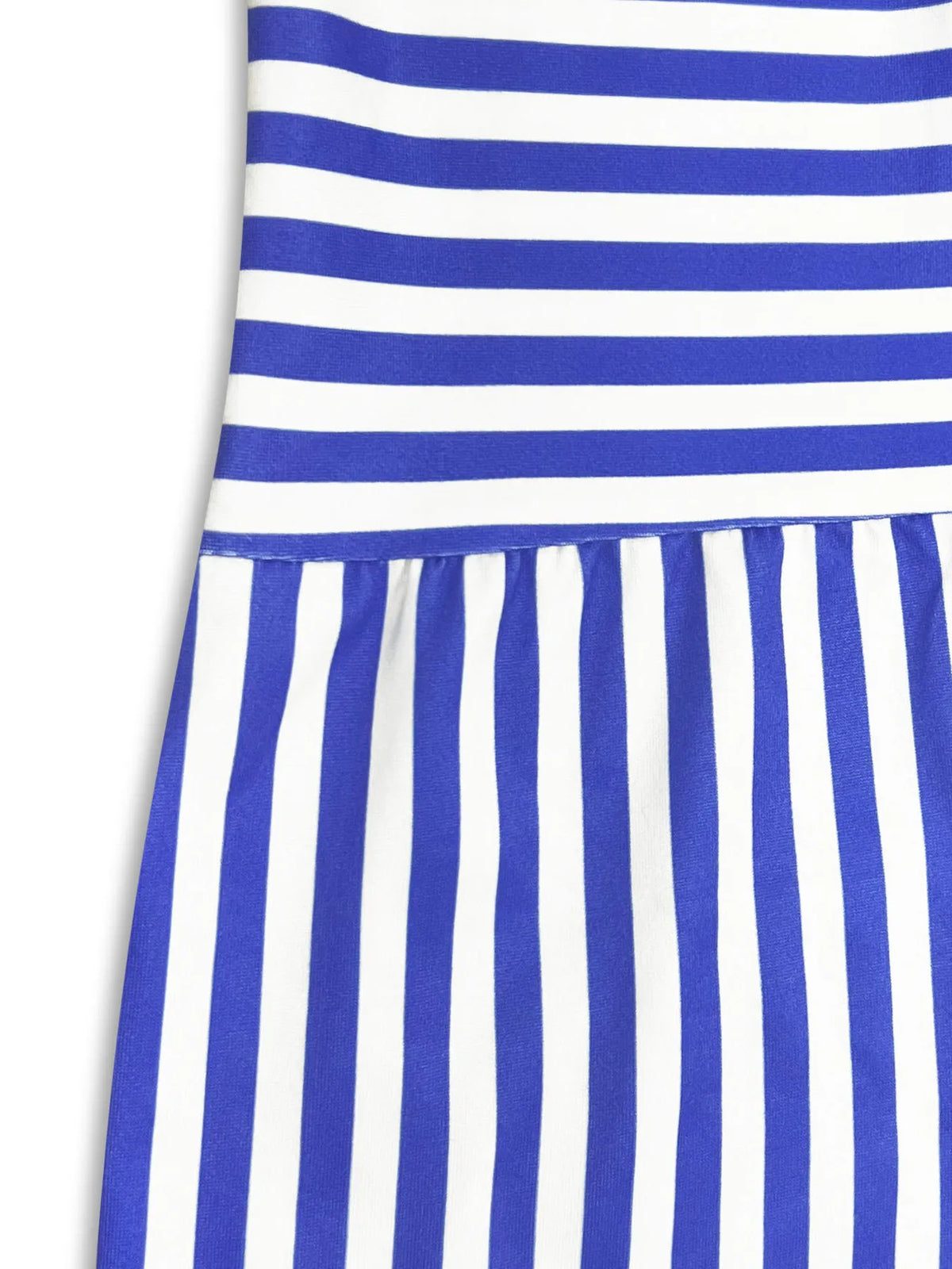 Striped Tiered Ruffle Tank Dress in Blue