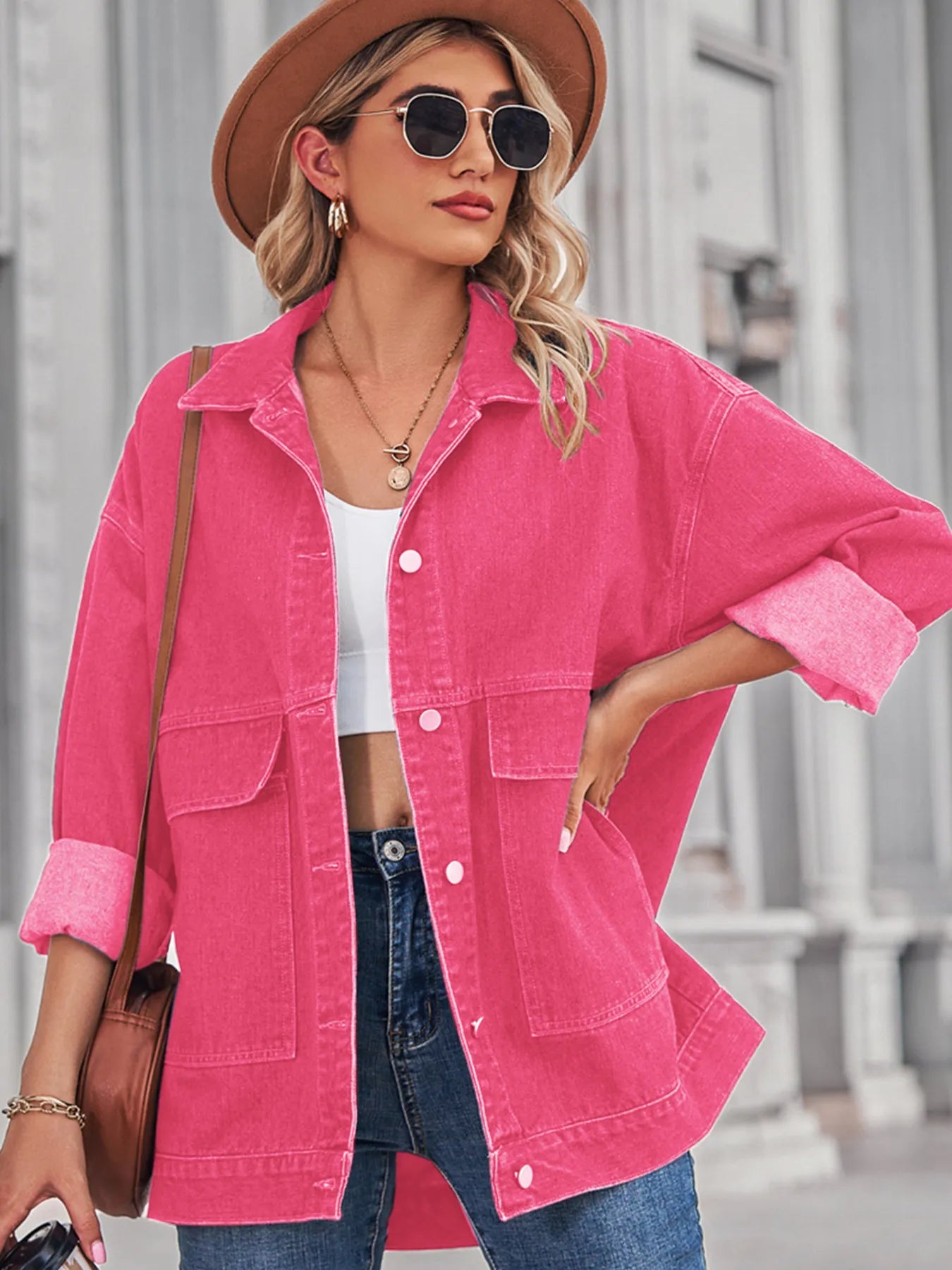 Oversized Long Sleeve Denim Jacket by Moni Wear