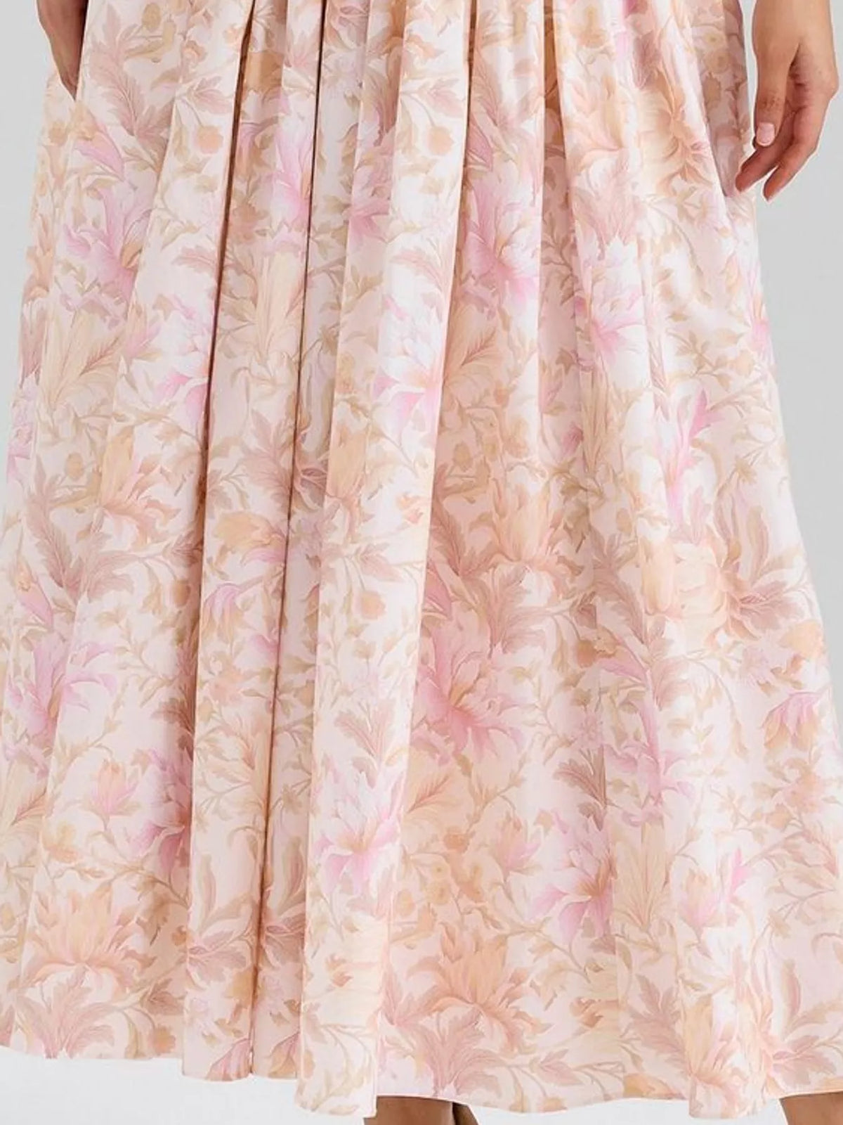 Floral Spaghetti Strap Midi Dress in White