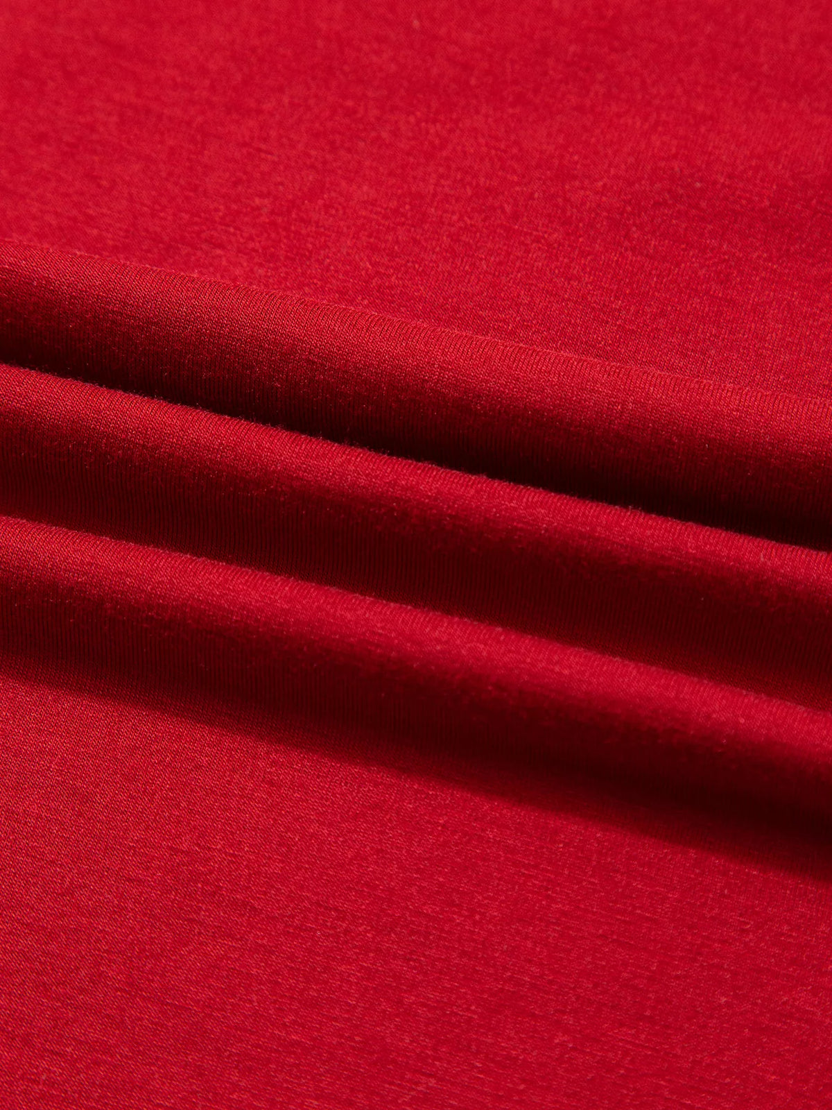 Bow Pocket Long Sleeve Pajama Set in Deep Red