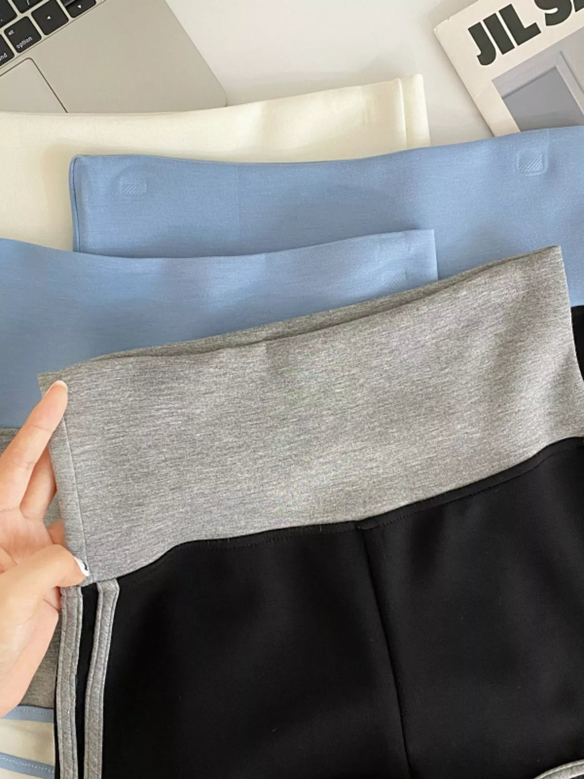 High-Waisted Contrast Trim Shorts