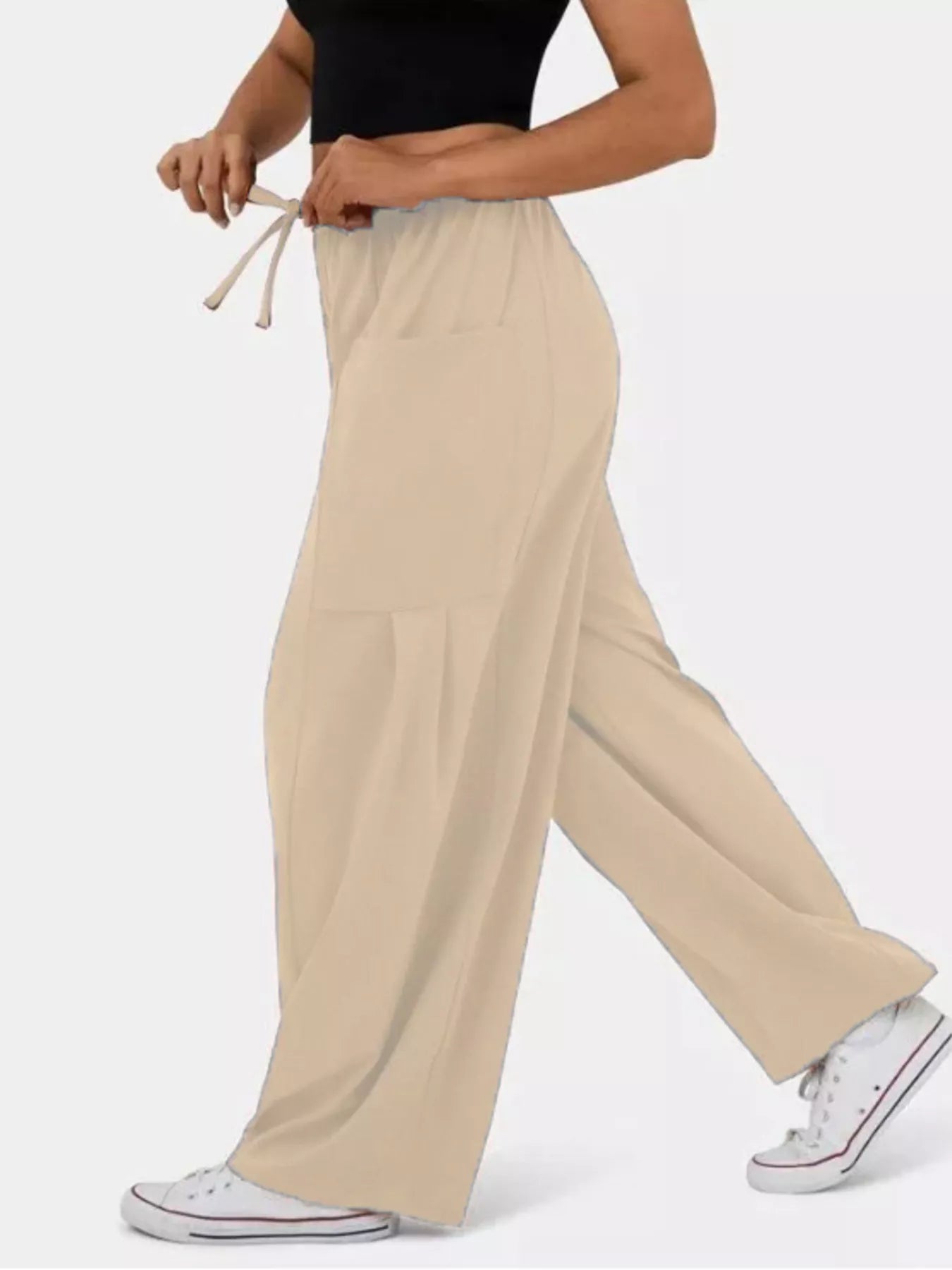 Drawstring Wide-Leg Pants