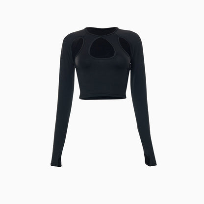 Round Cut Long Sleeve Crop Top