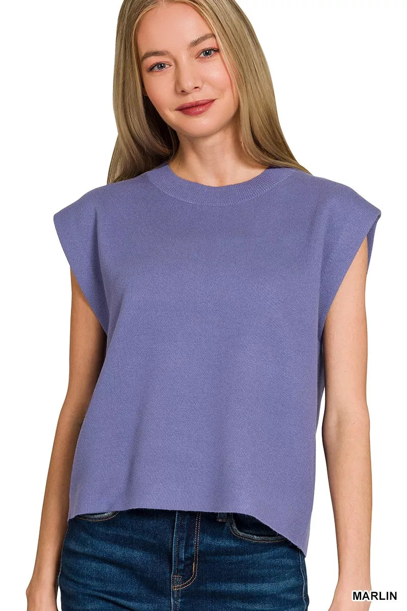 Zenana Round Neck Viscose Vest in Marlin