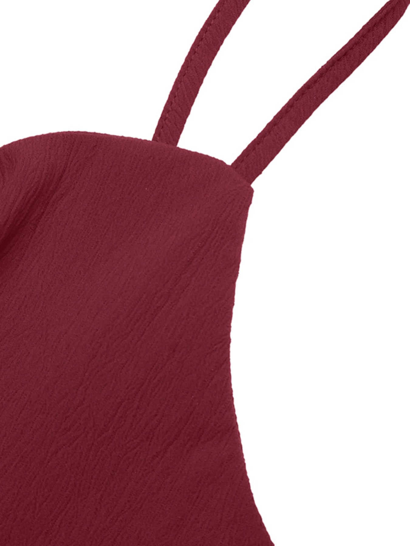 Bow-Knot Spaghetti Strap Romper in Burgundy