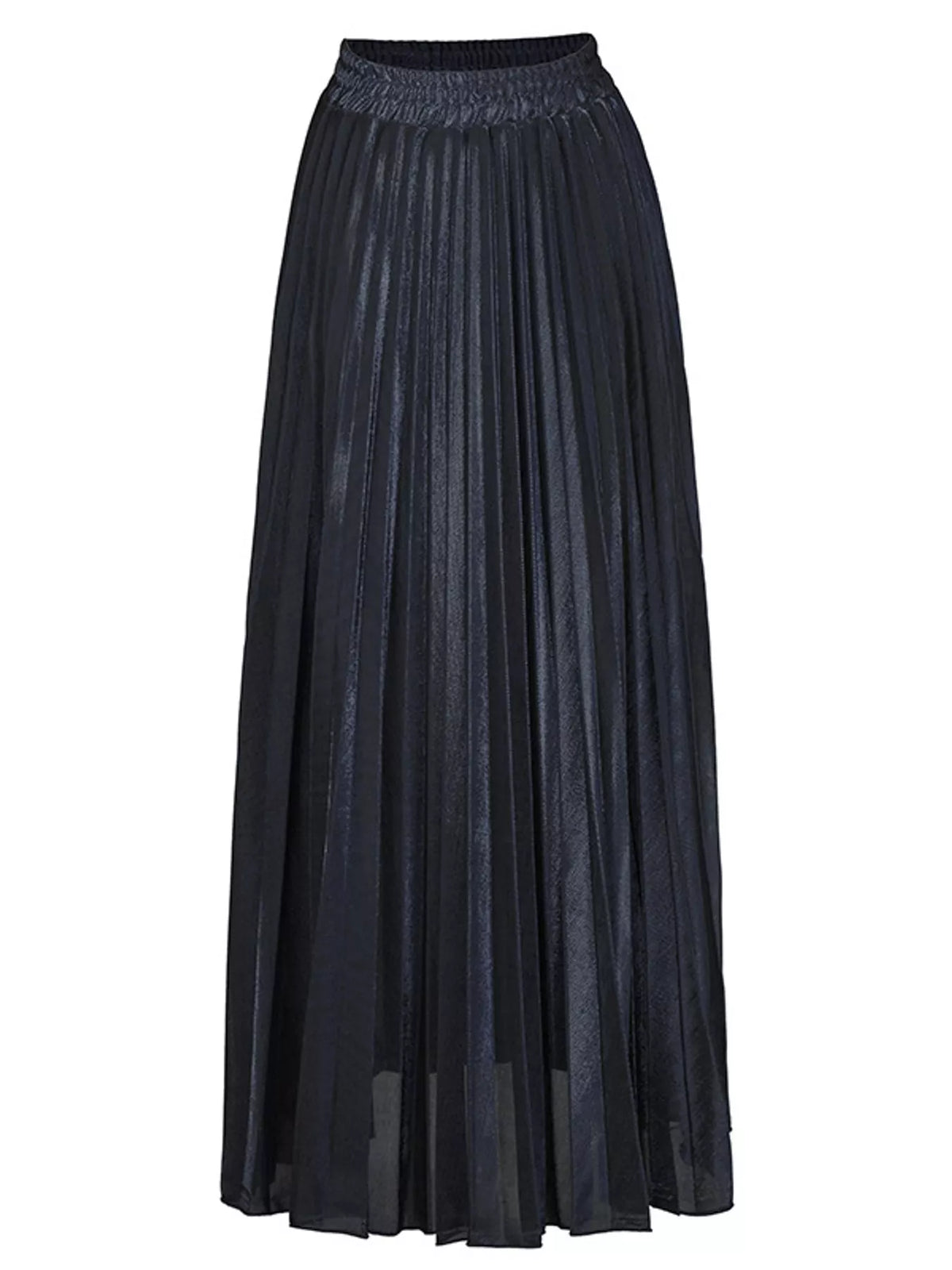 High-Waisted Pleated Maxi Skirt